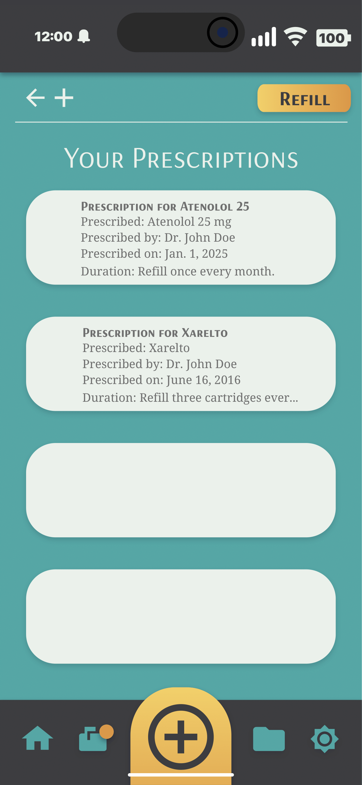 Prescription Page